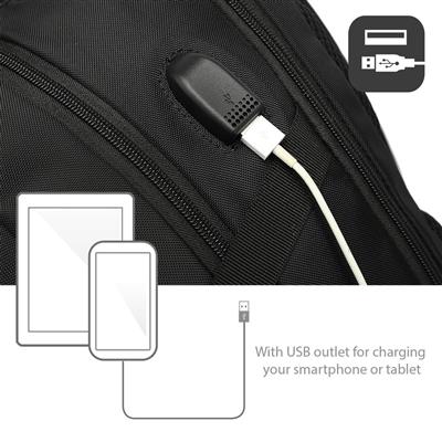 ACT Global rugzak 15,6 inch, zwart, met USB-laadpoort