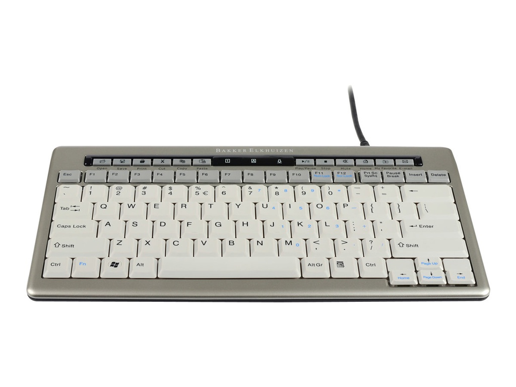 Bakker Elkhuizen S-board 840 Compact Keyboard no hub (US) - Mini - Bedraad - USB - QWERTY - Grijs