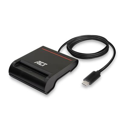 ACT Externe USB-C Smartcard eID Kaartlezer, zwart