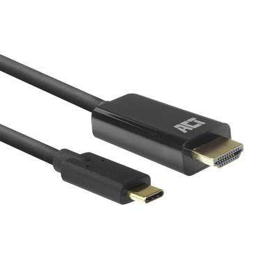 ACT USB-C naar HDMI male aansluitkabel 4K, Zip Bag