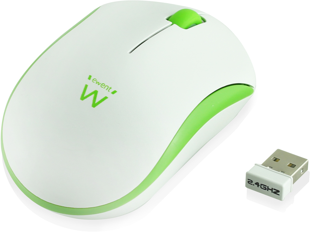 Ewent Wireless mouse white-green 1000dpi