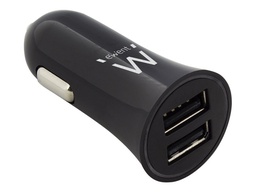 [EW1221] Ewent USB autolader, 2 poort, 2.1A, zwart 