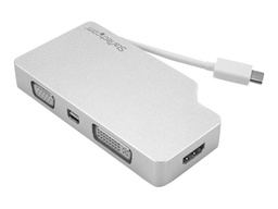 [CDPVGDVHDMDP] StarTech.com Aluminium A/V reisadapter: 4-in-1 USB-C naar VGA, DVI, HDMI of mDP