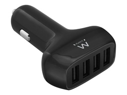 [EW1354] Ewent USB autolader, 4 poort, 9.6A, zwart