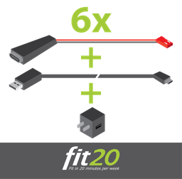 [fit20-BV-USBC-AC-set] fit20 Batterij Vervanger USB set met adapters